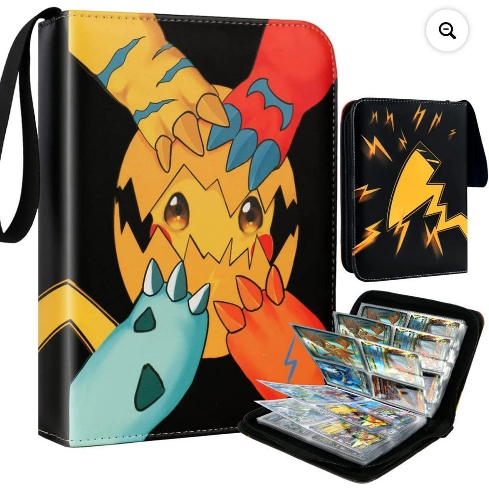 NEW 4 Pocket Trading Card Binder for Game Cards 55 Sleeves Can Hold 440 Cards